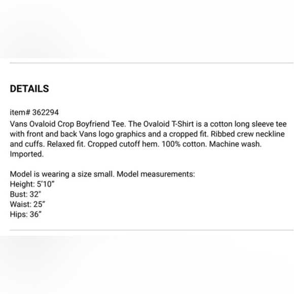 NWT Vans Ovaloid Women’s Boyfriend Tee - Picture 6 of 6